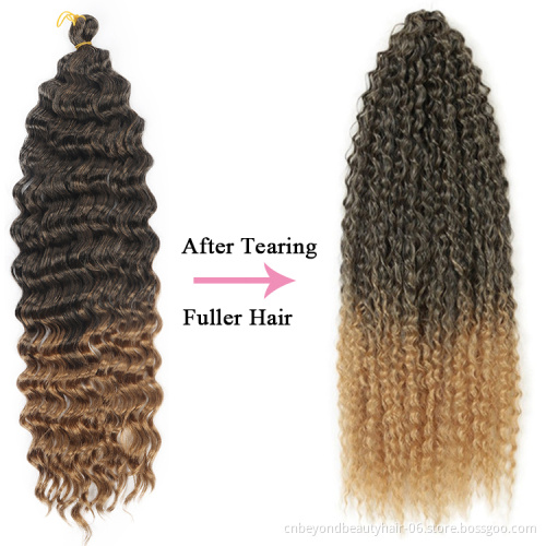 28 Inch Deep Wave Twist Crochet Braids Extra Long Natural Synthetic Hair Ombre Braiding Hair